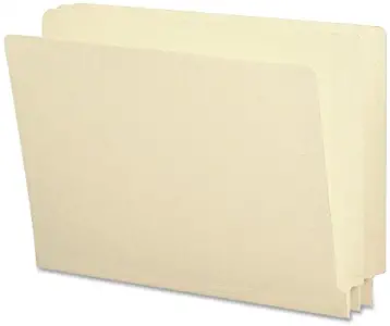 Smead 100% Recycled End Tab File Folder, Shelf-Master Reinforced Straight-Cut Tab, Letter Size, Manila, 100 per Box (24160)