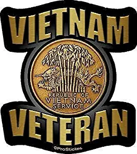 ProSticker 1058 (One) 5" American Pride Series Vietnam Veteran Service Metal Decal Sticker