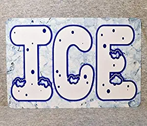 N/ A Metal Sign ICE Machine Maker Retail for Sale Frozen Vendor Vending Packaged Cold Drinks Retailer Garage Man cave Aluminum