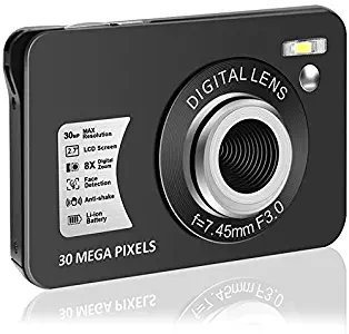 Digital Camera HD 1080P Vlogging Camera 30 MP Mini Camera 2.7 Inch LCD Screen Camera with 8X Digital Zoom Compact Cameras for Adult, Kids, Beginners (DC5) (DC5)