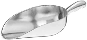 Adcraft ALS-6 12 oz Capacity, 6" Length x 3" Width, Mirror Finish, Heavy Duty Cast Aluminum Scoop with Contoured Handle