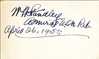 Admiral William H. Standley - Signature 04/26/1955