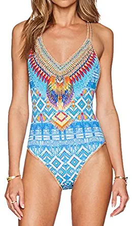 tengweng Women Sexy Push up One Piece Swimsuit Cutout Bikinis Backless Swimwear