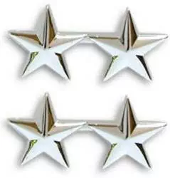 Navy Admiral 2 Star Collar Device Rank Insignia Pair