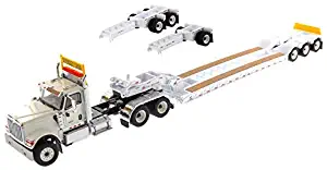 Diecast Masters International HX520 Tandem Tractor White with XL 120 Lowboy Trailer 1/50 Diecast Model