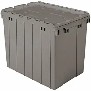 Akrobin Attached Lid Containers 17 Gallon, 21-1/2 x 15 x 17 Gray (3 Case)