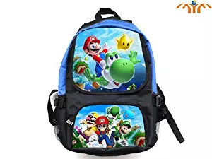 Super Mario (Mario Flying Yoshi) and (Mario Luigi Wario) Full Size School Backpack 17"