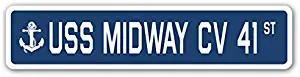 USS Midway CV 41 Street Sign us Navy Ship Veteran Sailor Gift
