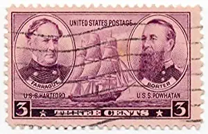 US Postage Stamp Single 1937 Admirals Farragut And Porter Issue 3 Cent Scott #792