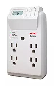 APC 4-Outlet Wall Surge Protector with Timer-Controlled Outlets, SurgeArrest Essential (P4GC), White