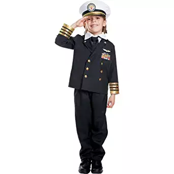 Kids Navy Admiral Black Costume By Dress Up America