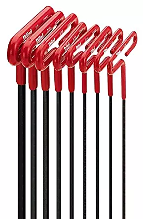 EKLIND 53168 Cushion Grip Hex T-Key allen wrench - 8pc set SAE Inch Sizes 3/32-1/4 (6In shaft)