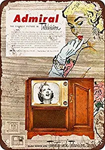 Funny Wall Art Vintage Looking Metal Sign 16x12,1951 Admiral Televisions,Plaque Home Decor Warning Garage Gifts Garden Fashion Decor Bar Pub Home Vintage Look