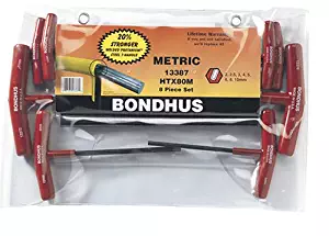 Bondhus 13387 Set of 8 Hex T-handles, sizes 2-10mm