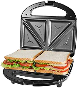 OSTBA Sandwich Maker, Toaster and Electric Panini Press with Non-stick plates, LED Indicator Lights, Cool Touch Handle, Black