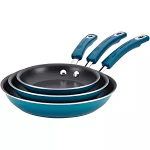 Rachael Ray Hard Enamel Aluminum Nonstick 3-Piece Triple Pack 7-1/2", 9-1/4" and 11" Skillet Set