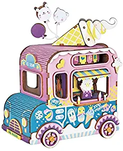 ROBOTIME 3D Puzzle Music Box Kits Colorful Hand Crank DIY Wooden Craft Kits to Build Perfect Birthday for Girls Age 14+(Moving Flavor)