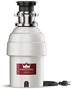 Waste King L-8000TC Controlled Activation 1 HP Garbage Disposal with Safer Controlled Grinding, Power Cord Included