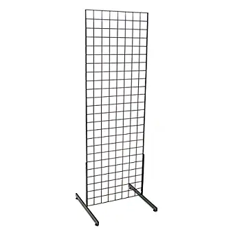 KC Store Fixtures 05351 Grid Unit, 2' x 6' with Legs, Black