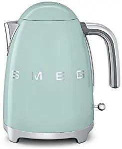 Smeg KLF01PGUS 50's Retro Style Aesthetic Electric Kettle, Pastel Green