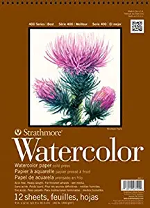 Strathmore (298-112 400 Series Watercolor Pad, Cold Press, 12"x12", 12 Sheets