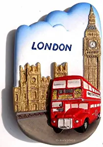 Double-decker Bus / Big Ben. London. United Kingdom, Souvenir Thailand 3d High Quality Resin TOY Fridge Magnet