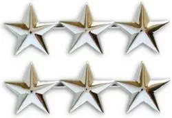 Navy Admiral 3 Star Collar Device Rank Insignia Pair