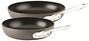 All-Clad E785S264/E785S263 HA1 Hard Anodized Nonstick Dishwasher Safe PFOA Free 8 and 10-Inch Fry Pan Cookware Set, 2-Piece, Black