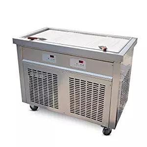 Ment US Franchise 98x50cm Big Rectangle pan Thailand Fried ice Cream Machine Thai roll ice Cream Machine Instant stir Fry ice Cream roll Machine Snack Food machinew auto defrost,Refrigerant