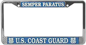 U.S. Coast Guard Semper Paratus License Plate Frame (Chrome Metal)