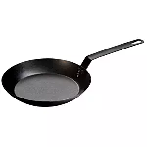 Lodge 12 Inch Seasoned Carbon Steel Skillet. Large Steel Skillet for Family Size Cooking.