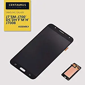 CENTAURUS AMOLED Screen Replacement for Samsung Galaxy J7 2015 SM-J700 J700H J700M J700DS J700F J700T J700P J7008 J700DS J700DH 5.5 inch LCD Display Touch Screen Digitizer Assembly Part Repair (Black)