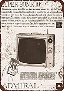 Novelty Outdoor Sign Yard Decorative 16x12,1961 Admiral Remote Control for Televisions,Retro Metal Sign Vintage Bar Pub Cafe Vintage Metal Sign Predrilled Holes for Easy mounting