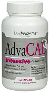 Lane Labs - AdvaCAL Intensive Calcium, for Women 50+, with 1,700 IU Vitamin D, Easy to Swallow (150 Capsules)