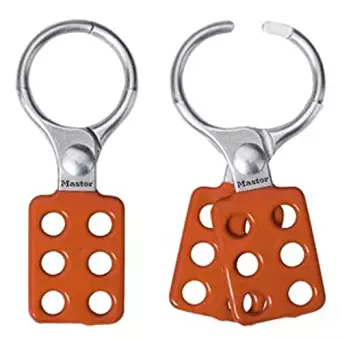 Master Lock Lockout Tagout Hasp, Vinyl Coated Aluminum Hasp, 1-1/2 in. Jaw Clearance, 417