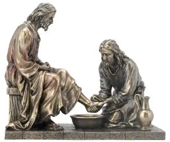 WU Unicorn Studios Jesus Washing His Disciple's Feet Statue Sculpture (Bronze)