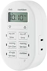 myTouchSmart 26892 Indoor Digital Timer, 1-Outlet Polarized, Preset and Customized Program Options, White, 1-Pack