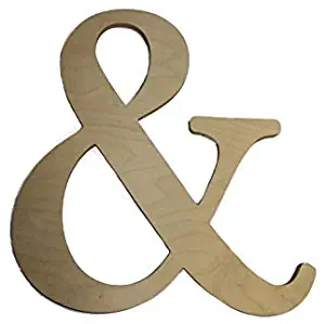 17" Unfinished Wooden Ampersand (&) Letter