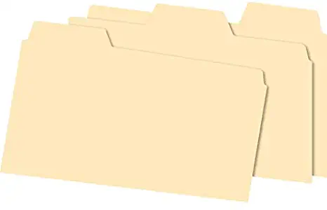 Office Depot Index Card Guides with Blank Tabs, 5in. x 8in, Manila, Pack of 100, OD513BUF