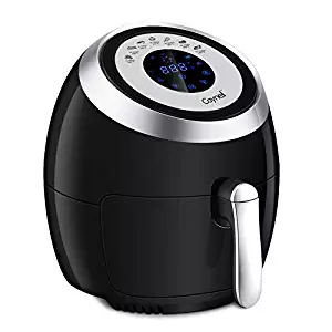 CAYNEL Digital Air Fryer XL (4.2QT Basket 5L Frying Pot) Touchscreen Programmable Deep Oven Cooker with 7 Cook Presets, Detachable Double Basket - Black, 1500W