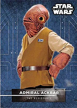 Admiral Ackbar trading card Sticker Star Wars Force Awakens 2016 Topps #15 of 18