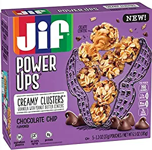 Jif Power Ups Strawberry Peanut Butter Creamy Clusters Granola Cluster Bites, 1.3 Ounce Pouches (Pack of 30)