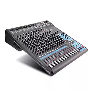 G-MARK Professional Audio Mixer Sound Board Console System Interface 16 Channel Digital USB Bluetooth MP3 Computer Input 48V Phantom Power Stereo DJ 24-Bit SPX effects