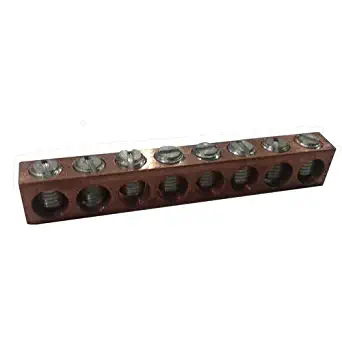 Morris 91155 Morris Products 91155 Neutral Bar, Copper, 12 Circuits, #14 - #4 Wire Range