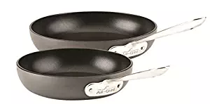 All-Clad 2100090557 00485005996 All- E785S264 HA1 Hard Anodized Nonstick Dishwaher Safe PFOA Free 8 10-Inch Fry Pan Cookware Set, 2-Piece, Black