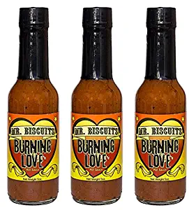 Habanero Hot Sauce by Mr. Biscuits infuses Habanero, Jalapeno, Fresno, and Thai Chili producing HIGH HEAT, low vinegar 5 oz