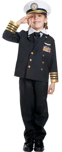 Kids Navy Admiral Black Costume By Dress Up America