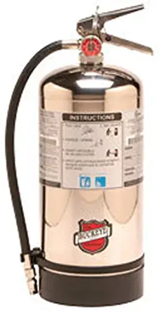 Buckeye 50006 Class K Wet Chemical Hand Held Fire Extinguisher with Wall Hook, 1.59 Gallon Agent Capacity, 7" Diameter x 9" Width x 19-1/4" Height