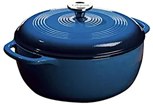 Lodge 6 Quart Enameled Cast Iron Dutch Oven. Blue Enamel Dutch Oven (Blue)