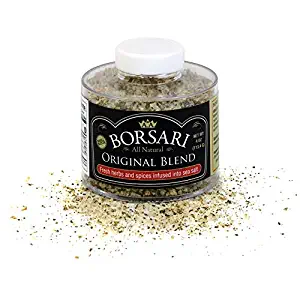 Borsari Original Seasoned Salt Blend -Gourmet Sea Salt With Herbs and Spices-Gluten Free All Natural Seasoning for Cooking - Multi-Use All Purpose Seasoning Salt With Garlic and Black Pepper- (4 oz)